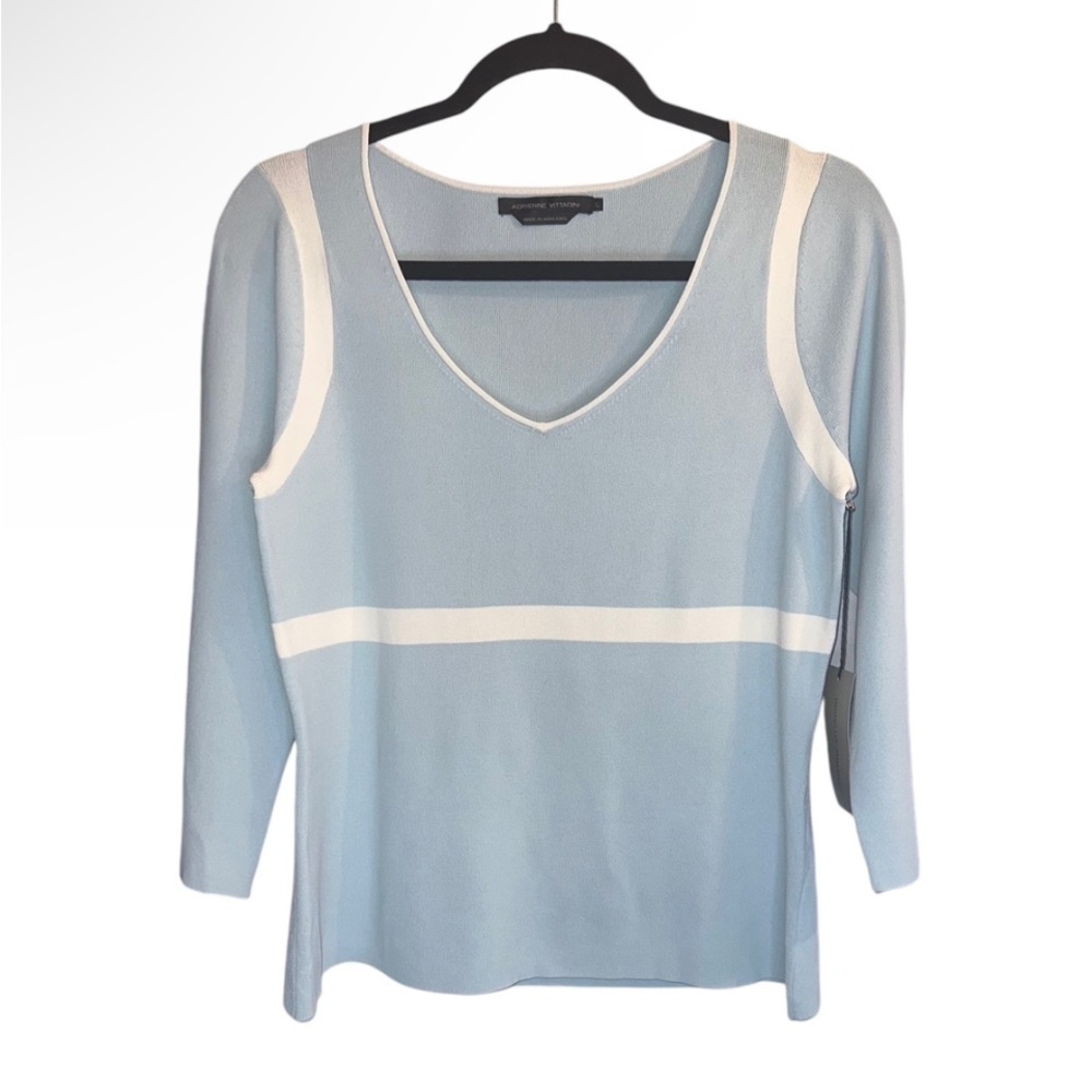 Adrienne Vittadini | NWT 3/4 Sleeve V-Neck Sweater - Size L - Picture 2 of 8